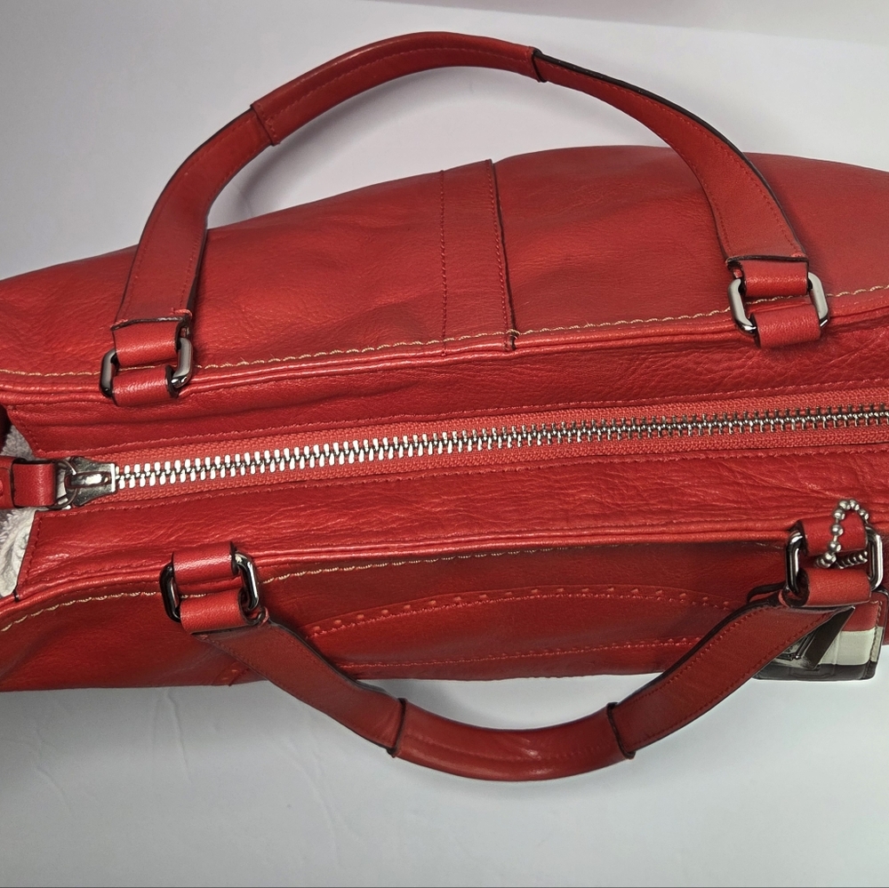 Coach Red Leather Tote Bag - Picture 5 of 13